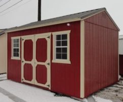 Old Hickory Sheds 10'x16' Side Utility Shed Painted Red Side View