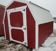 Old Hickory Sheds 8'x12' Mini Barn Painted Red Front View