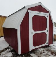 Old Hickory Sheds 8'x12' Mini Barn Painted Red Front View