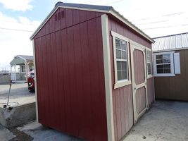 Old Hickory Sheds 8'x12' Side Utility Shed Painted Red Side View