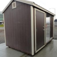 Old Hickory Sheds 8'x12' Dog Kennel Painted Brown Side View