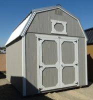 Old Hickory Sheds 10'x12' Lofted Barn Painted Gap Gray with Metal Roof Inside Side View