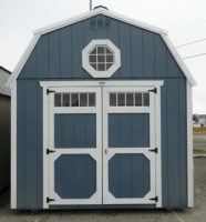 Old Hickory Sheds 10'x16' Lofted Barn Painted Smoky Blue Front View