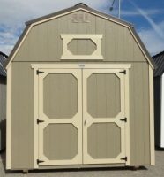 Old Hickory Sheds 10'x20' Lofted Barn Painted Gap Gray with Metal Roof Front View