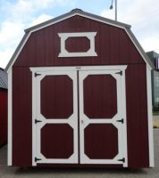 Old Hickory Sheds 10'x20' Lofted Barn Painted Pinnacle Red with Burnished Slate Metal Roof Front View
