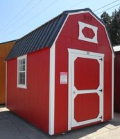 Old Hickory Sheds 8'x12' Lofted Barn Painted Red with White Trim