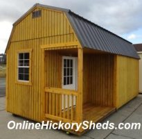 Old Hickory Sheds 10'x20' Lofted Side Porch Stained Honey Gold Side View