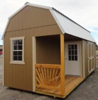 Old Hickory Sheds 10'x20' Lofted Side Porch Painted Clay with Metal Roof Porch View