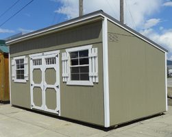Old Hickory Sheds 10'x20' Single Slope Shed Painted Clay with Metal Roof Side View