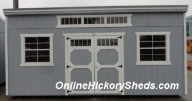 Old Hickory Sheds 10'x20' Studio Shed Painted Gap Gray with Burnished Slate Roof Front View