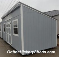 Old Hickory Sheds 10'x20' Studio Shed Painted Gap Gray with Burnished Slate Roof Side View