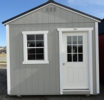 Old Hickory Sheds 10'x20' Utility Cabin Painted Gap Gray with Metal Roof Front View