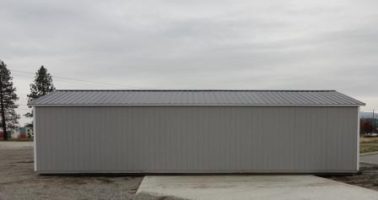 Old Hickory Sheds 16'x40' Utility Cabin Painted Gap Gray Back View