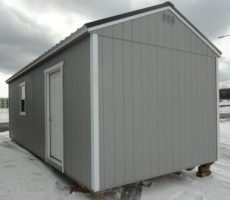 Old Hickory Sheds 12'x24' Utility Garage Painted Gap Gray with Metal Roof Back View