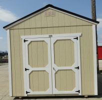 Old Hickory Sheds 10'x12' Utility Shed Painted Navajo with Metal Roof Front View