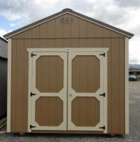 Old Hickory Sheds 10'x16' Utility Shed Painted Clay with Metal Roof Front View