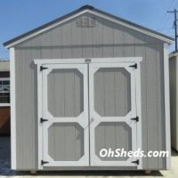 Old Hickory Sheds 10'x20' Utility Shed Painted Gap Gray with Charcoal Metal Roof Front View