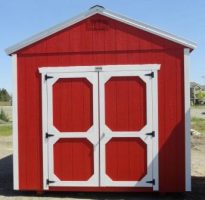 Old Hickory Sheds 10'x16' Utility Shed Painted Barn Red with Metal Roof Front View