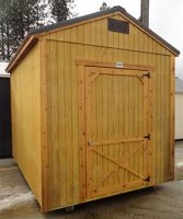 Old Hickory Sheds 8'x12' Utility Shed Stained Honey Gold Front View