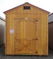 Old Hickory Sheds 8'x12' Utility Shed Stained Honey Gold Front View